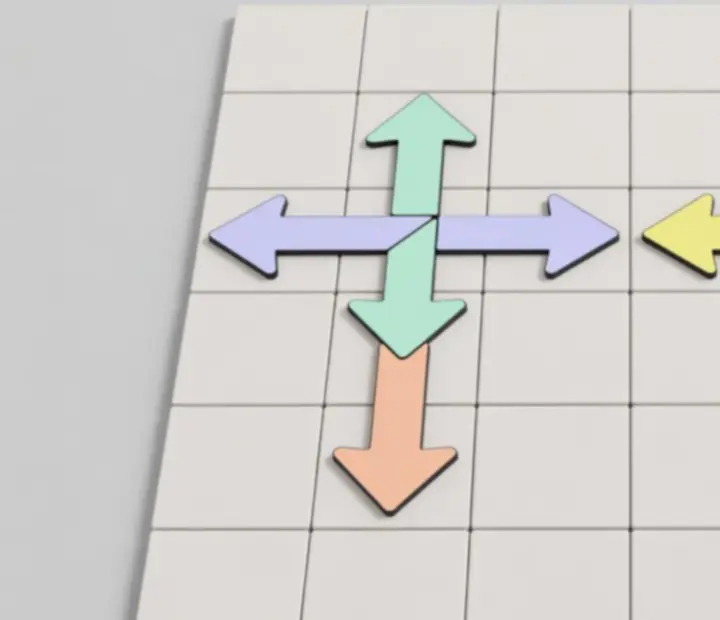 Close-up of blocked arrows and intersecting paths in Arrow Tap: Escape Puzzle.