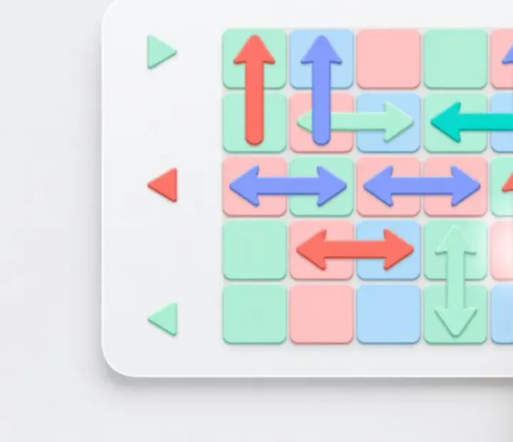 Stylized Arrow Tap: Escape Puzzle board illustrating arrow logic